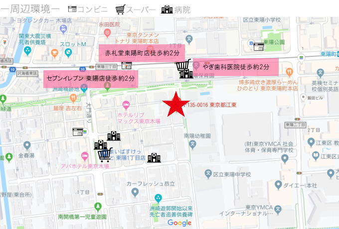 プレミスト東陽町の周辺地図